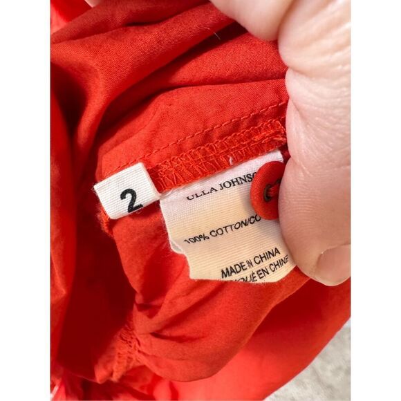 ULLA JOHNSON Joan Ruffled A-line Dress In Orange Size 2 - Picture 7 of 10